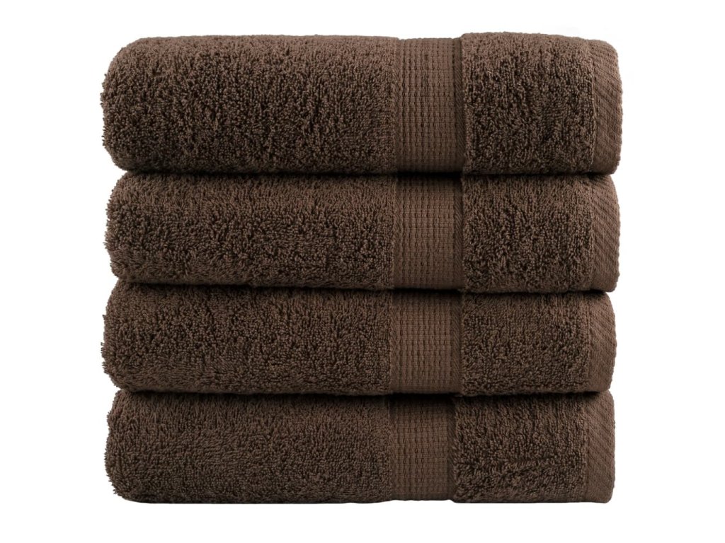 vidaXL Premium ručníky SOLUND 4 ks hnědé 100 x 150 cm 600 g/m²