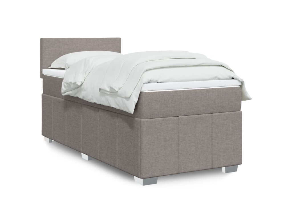 vidaXL Box spring postel s matrací taupe 90x200 cm textil