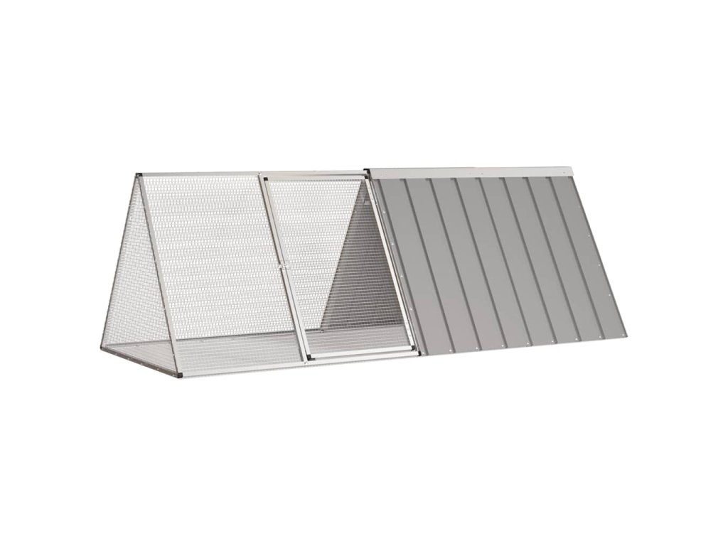 vidaXL Klec pro králíky šedá 201,5 x 80,5 x 71 cm pozinkovaná ocel