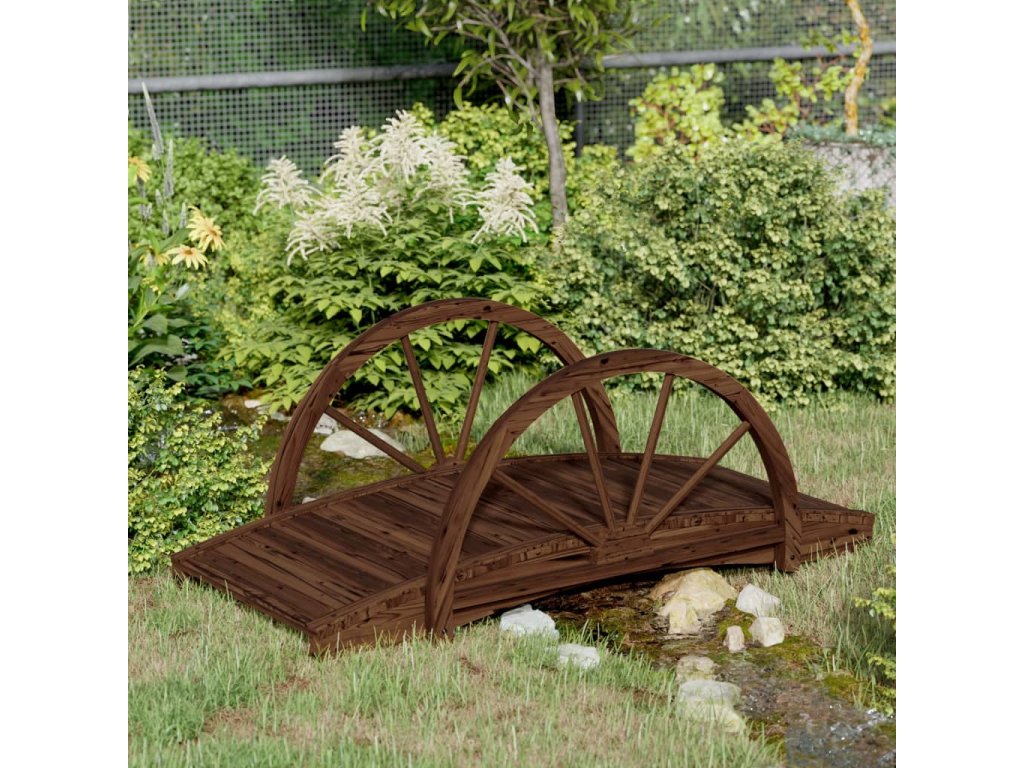 vidaXL Zahradní můstek se zábradlím 99x50x38 cm masivní jedlové dřevo