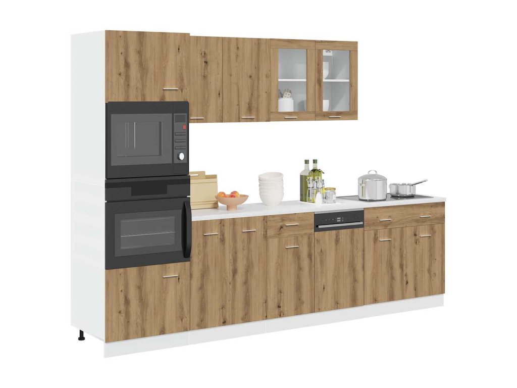 vidaXL 7dílná sada kuchyňských skříněk "Lyon" Artisan Dub, dřevěné podlahy