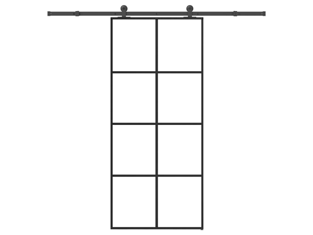 vidaXL Posuvné dveře s kováním 90x205 cm ESG sklo a hliník