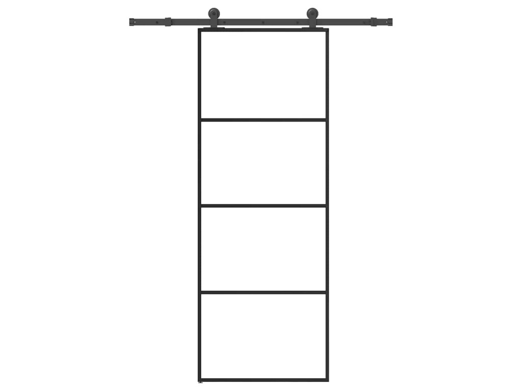 vidaXL Posuvné dveře s kováním 76x205 cm ESG sklo a hliník