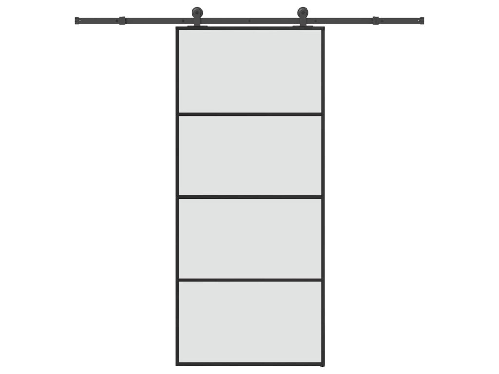 vidaXL Posuvné dveře s kováním 90x205 cm ESG sklo a hliník