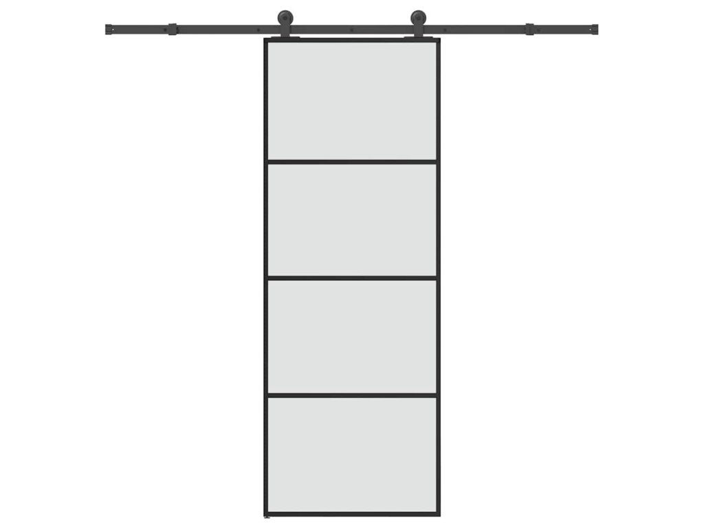 vidaXL Posuvné dveře s kováním 76x205 cm ESG sklo a hliník