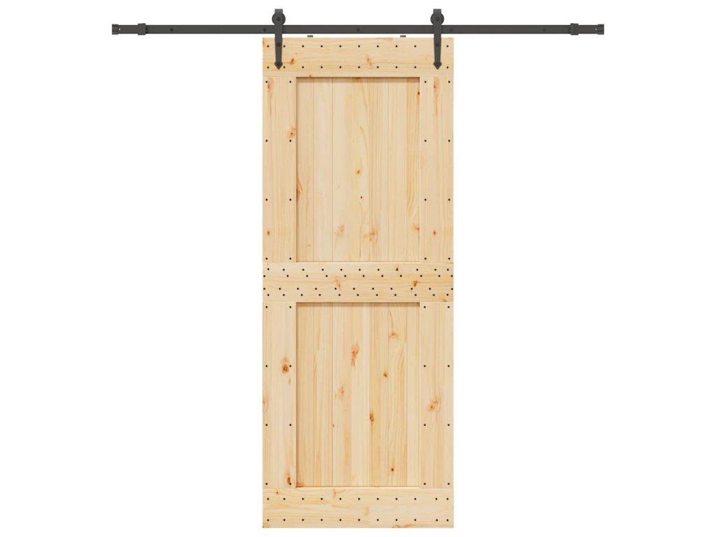 vidaXL Posuvné dveře s kováním 90 x 210 cm masivní borové dřevo