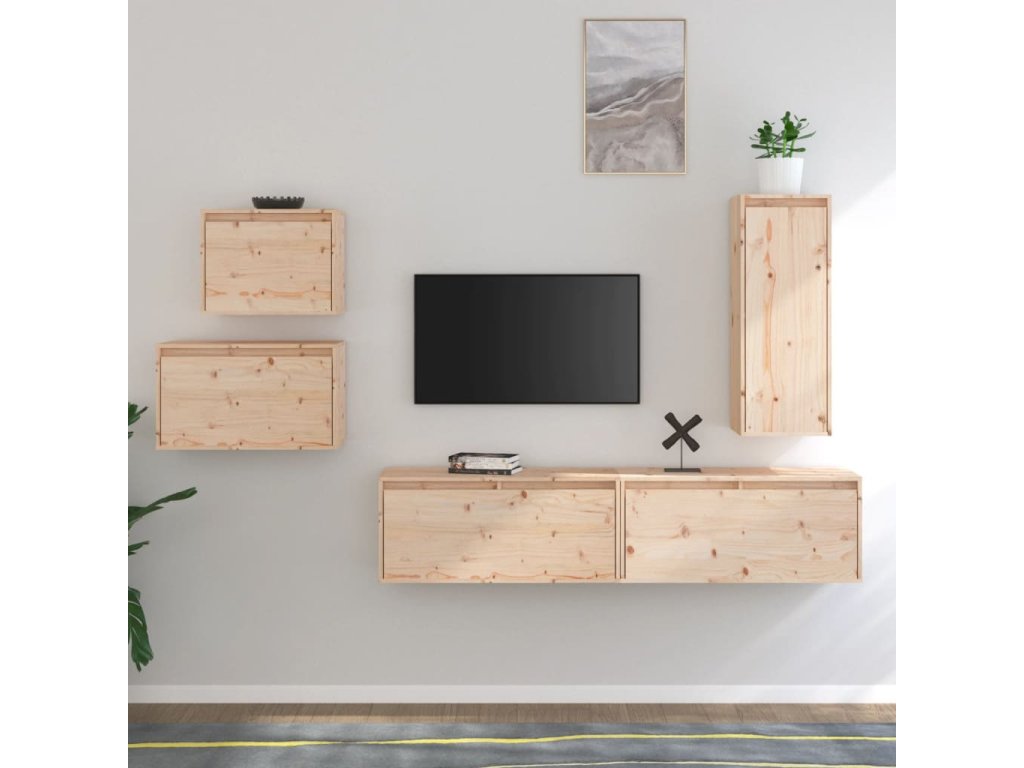vidaXL TV skříňky 5 ks masivní borové dřevo