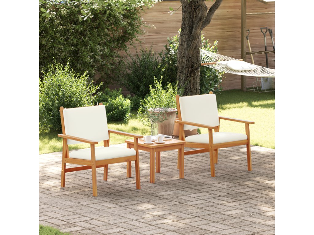 vidaXL Sada zahradních pohovek 3 pcs Krémově bílá