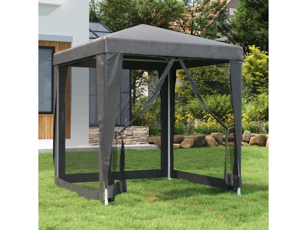vidaXL Party stan se 4 síťovanými bočnicemi antracitový 2 x 2 m HDPE