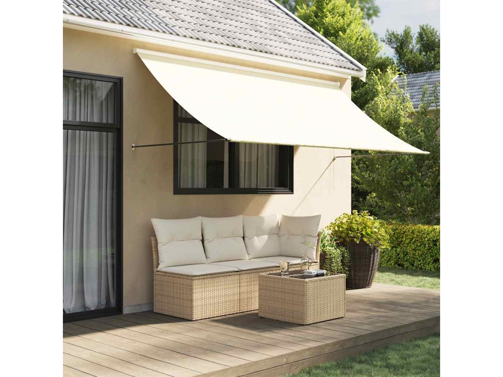 vidaXL Zatahovací markýza krémová 300 x 150 cm textil a ocel