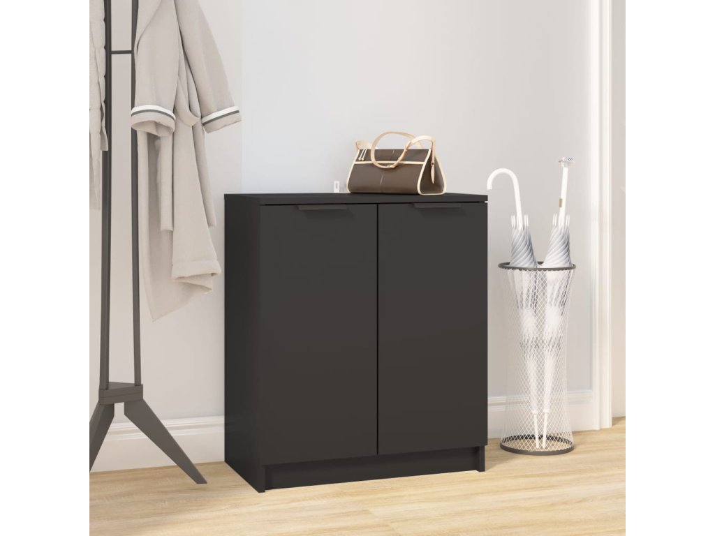 vidaXL Botník černý 59 x 35 x 70 cm kompozitní dřevo