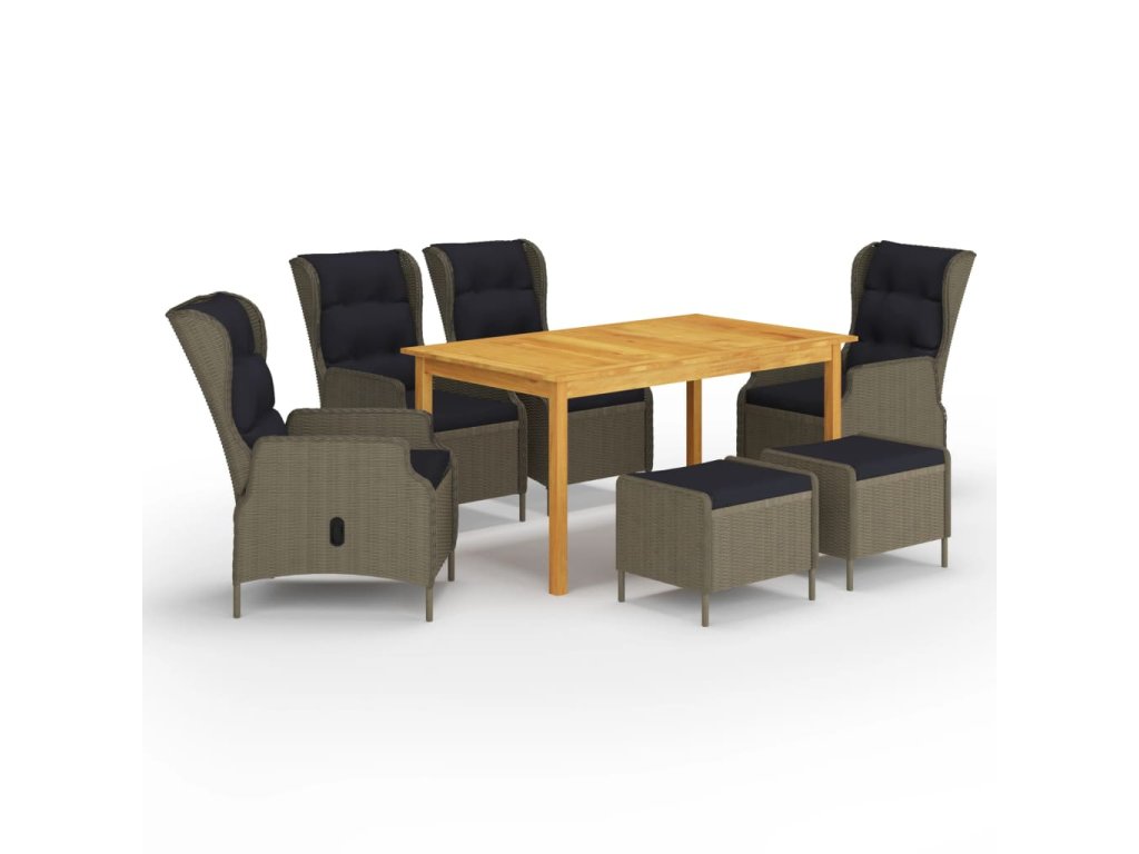 vidaXL 7dílný zahradní jídelní set hnědý