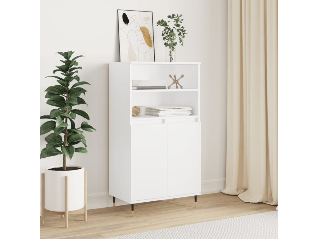 vidaXL Skříň highboard bílá 60 x 36 x 110 cm kompozitní dřevo