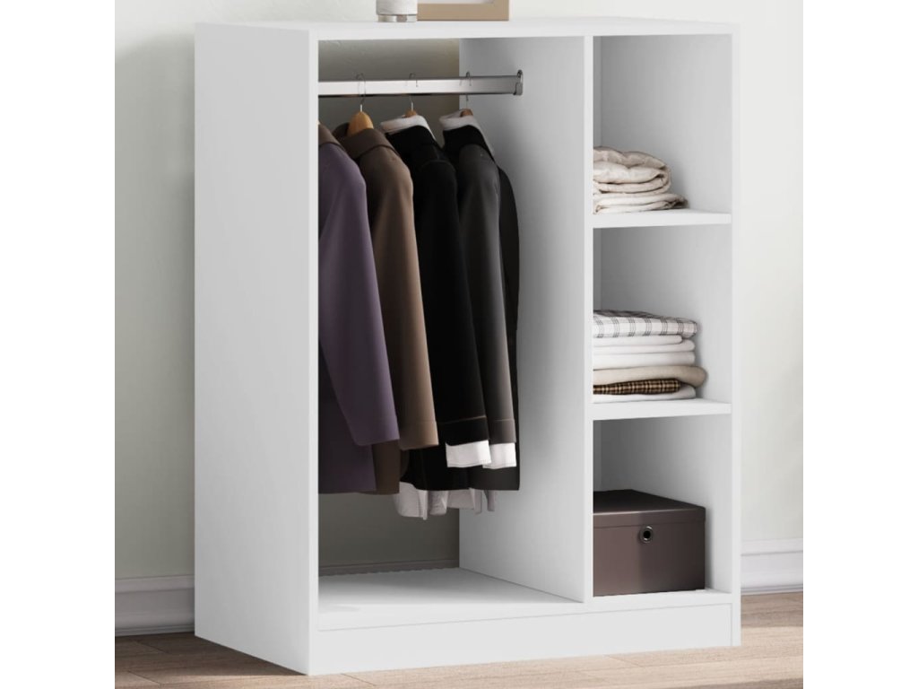 vidaXL Šatní skříň bílá 77 x 48 x 102 cm kompozitní dřevo