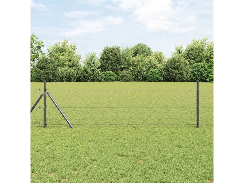 vidaXL Hexagonální oplocení Šedá 1.6 x 100 m Ocel
