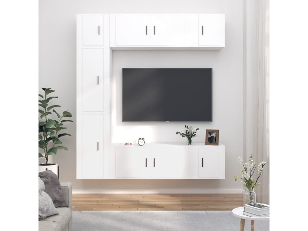 vidaXL 7dílný set TV skříněk bílý kompozitní dřevo