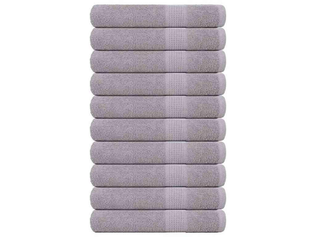 vidaXL Ručníky do sauny 10 ks šedá 80x200cm 360 g/m² 100% bavlna