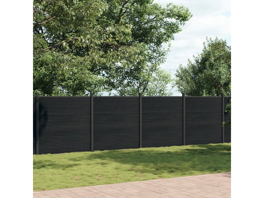 vidaXL Plotový dílec šedý 1 045 x 186 cm WPC