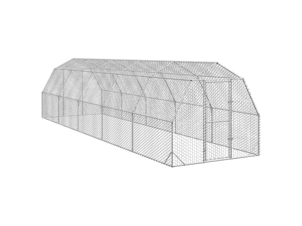 vidaXL Výběh pro slepice 2,5x10x2,25 m pozinkovaná ocel