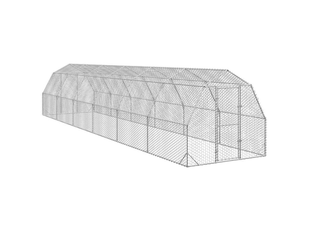 vidaXL Výběh pro slepice 2,5x12x2,25 m pozinkovaná ocel
