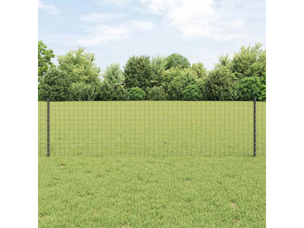 vidaXL Plot s příspěvky Šedá 0,6 x 25 m Ocel