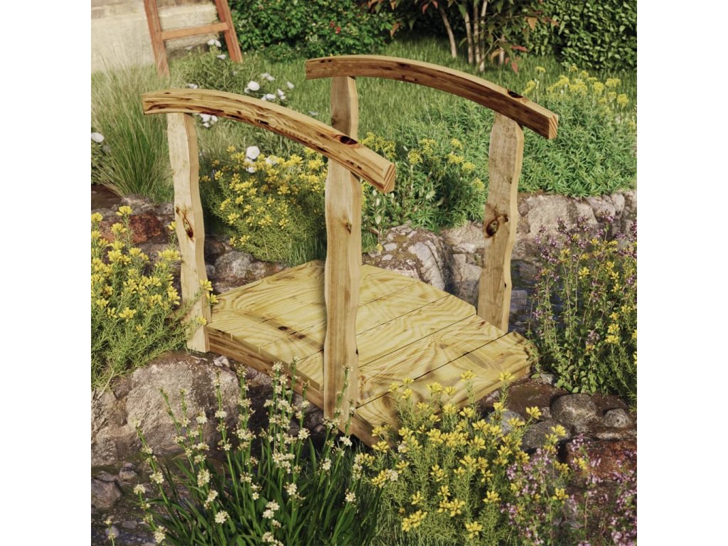 vidaXL Zahradní můstek se zábradlím impregnovaná masivní borovice