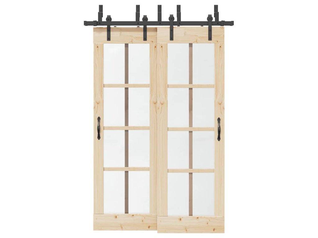 vidaXL Sada příslušenství pro posuvné dveře 152,5 cm ocelová černá