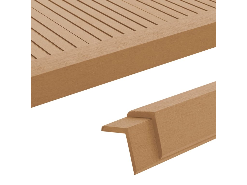 vidaXL Terasové rohové lišty 5 ks WPC 170 cm odstín teaku