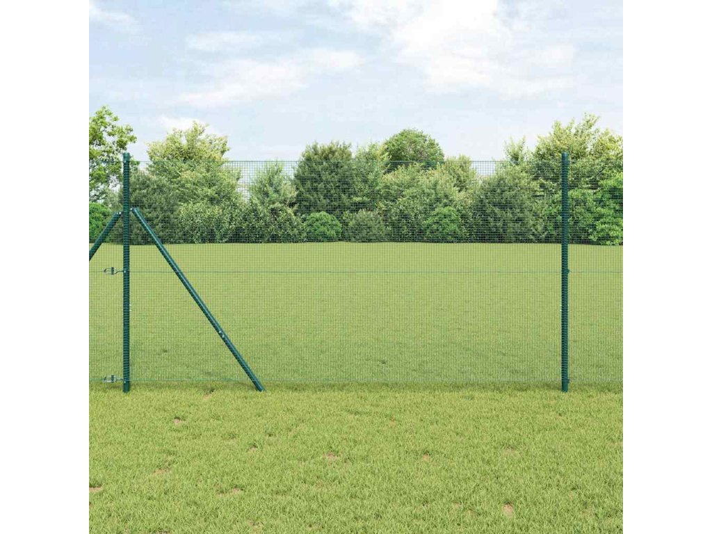 vidaXL Plot s příspěvky Zelená 1.2 x 25 m Ocel