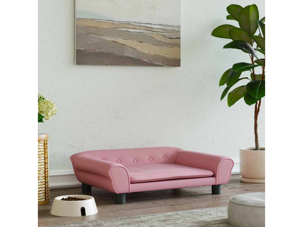 vidaXL Pelíšek pro psy růžový 70 x 48 x 22 cm samet