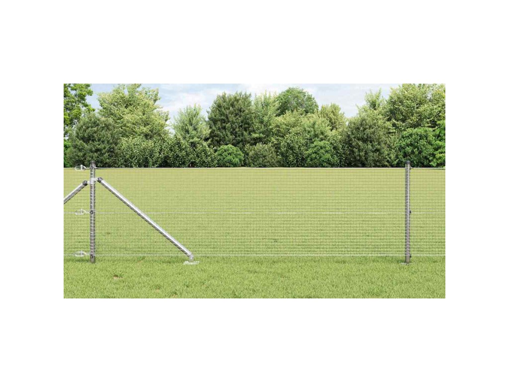 vidaXL Plot s příspěvky Stříbrná 0.4 x 50 m Ocel