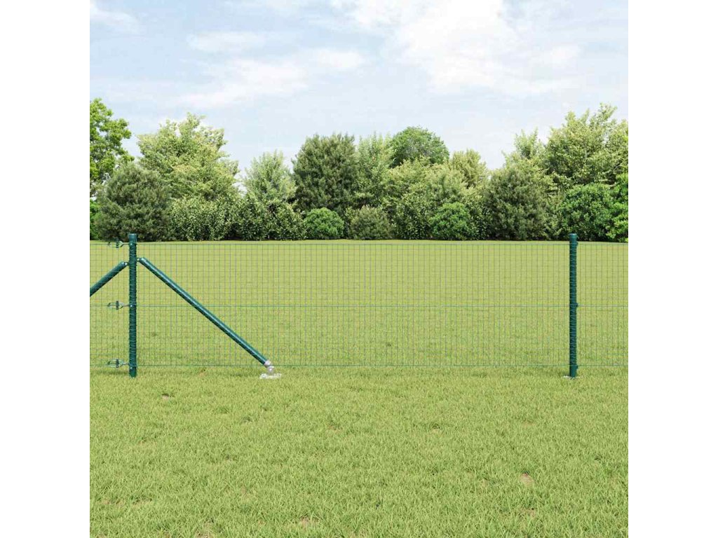 vidaXL Plot s příspěvky Zelená 0.8 x 100 m Ocel