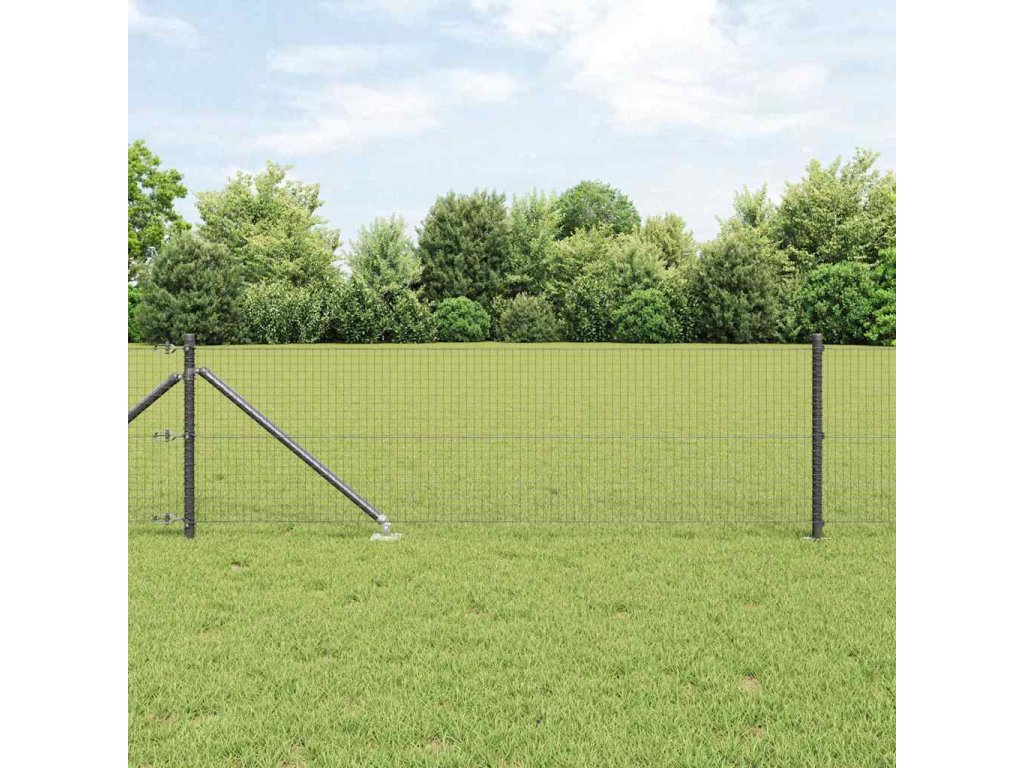 vidaXL Plot s příspěvky Šedá 0,6 x 25 m Ocel