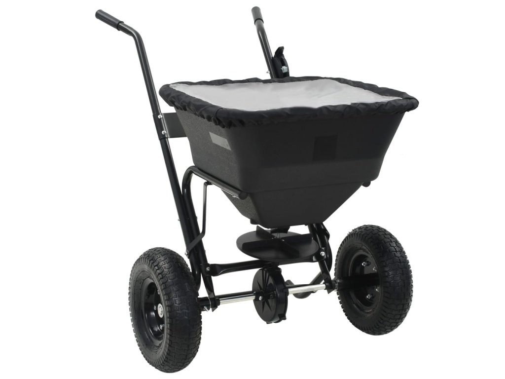 vidaXL Ručně tlačené rozmetadlo soli PVC a ocel 106 x 73 x 76 cm 45 l