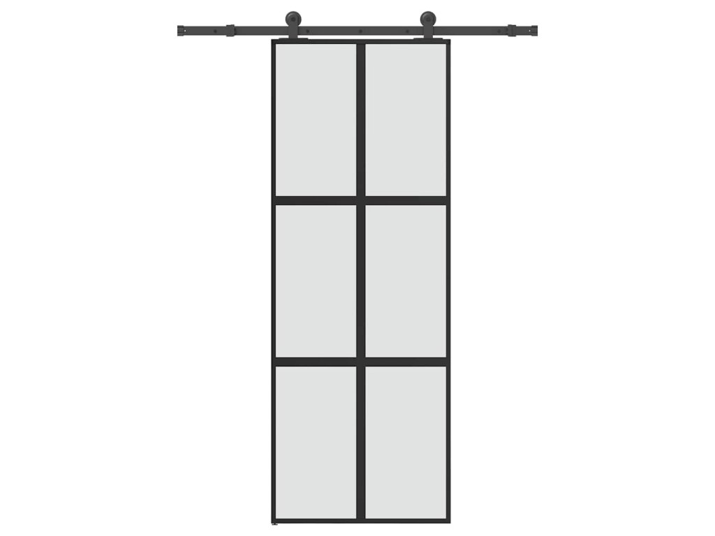 vidaXL Posuvné dveře s kováním 76x205 cm tvrzeného sklo a hliník