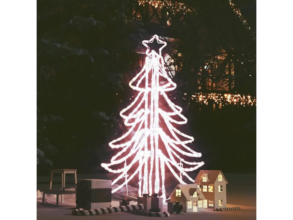 vidaXL Skládací vánoční stromek s teplými bílými LED 87 x 87 x 93 cm