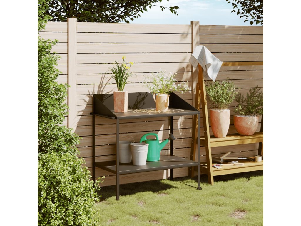 vidaXL Stojan na rostliny antracitový 100x54,5x100 cm pozinkovaná ocel