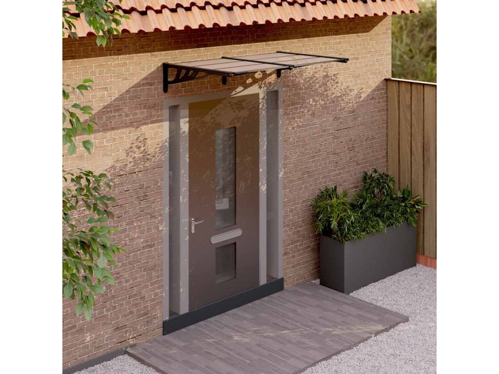 vidaXL Vchodová stříška černá 152,5 x 90 cm polykarbonát