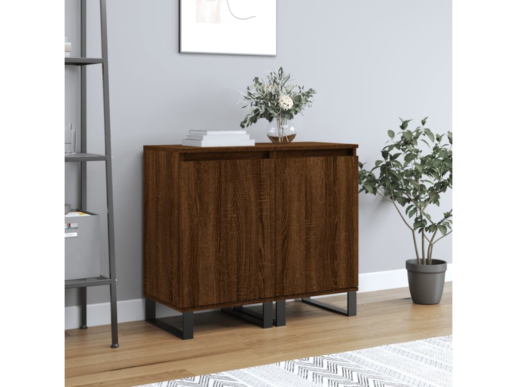 vidaXL Příborníky 2 ks hnědý dub 40 x 35 x 70 cm kompozitní dřevo