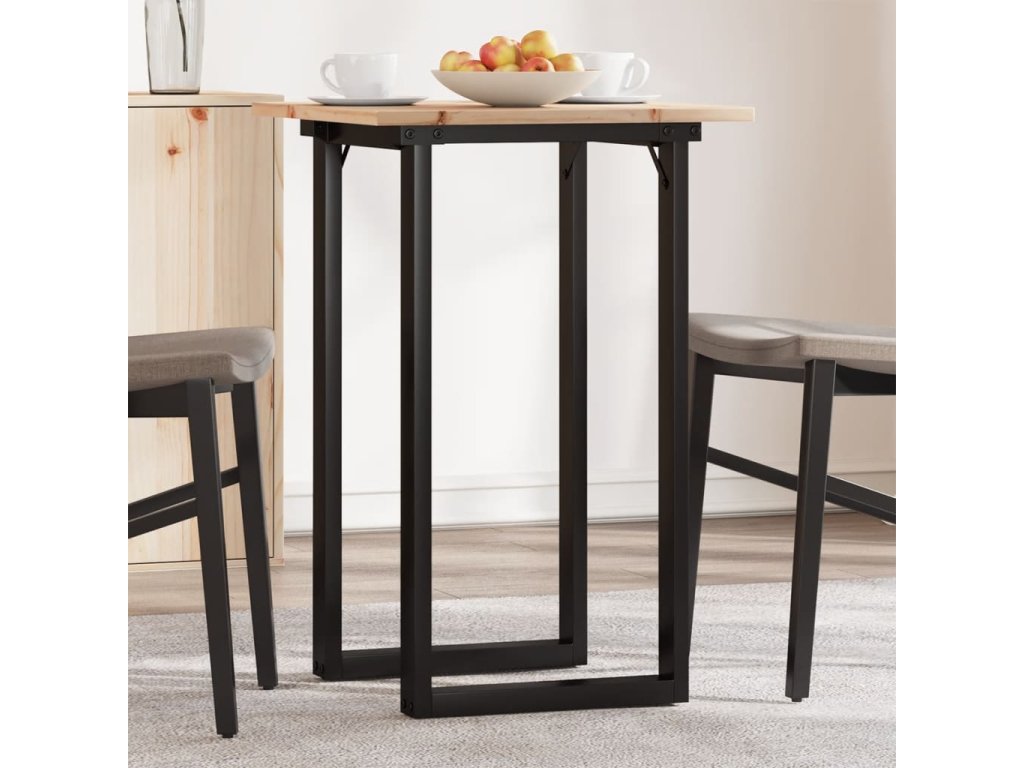 vidaXL Jídelní stůl s O rámem 50 x 50 x 75 cm borové dřevo a ocel