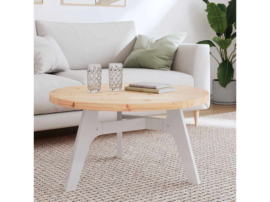 vidaXL Stolní deska kulatá Ø 80 x 3 cm masivní borové dřevo