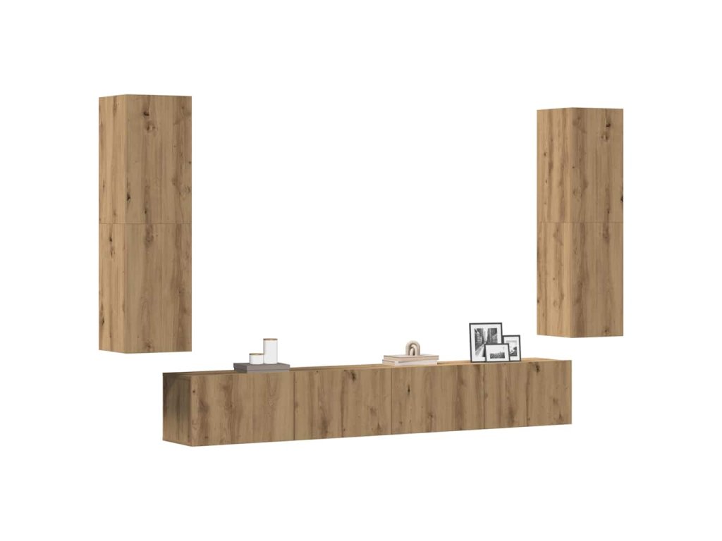 vidaXL Nástěnné TV skříňky 4 ks dub artisan kompozitní