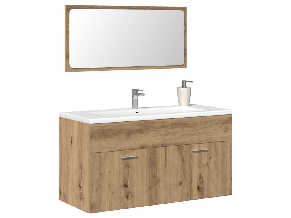 vidaXL Koupelnová skříňka se zrcadlem dub artisan kompozitní dřevo