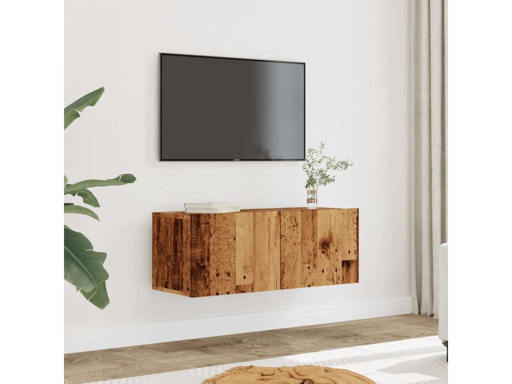 vidaXL TV skříňky nástěnné 2 ks old wood 80 x 30 x 30 cm