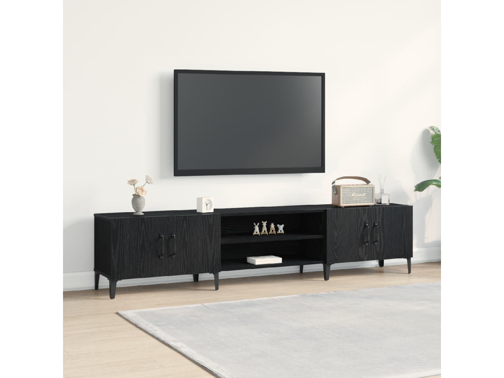 Levně vidaXL Televizní skříň Černý dub 180 x 31,5 x 40 cm kompozitní dřevo