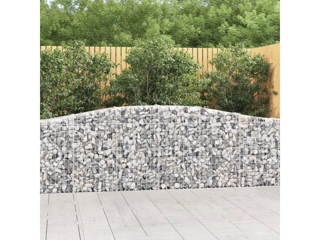 vidaXL Klenuté gabionové koše 15ks 400x30x80/100 cm pozinkované železo
