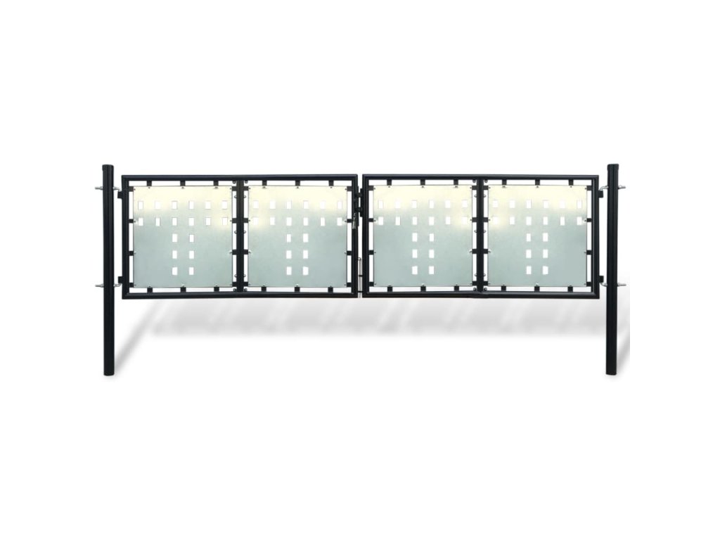 vidaXL Černá jednokřídlá plotová brána 300 x 125 cm