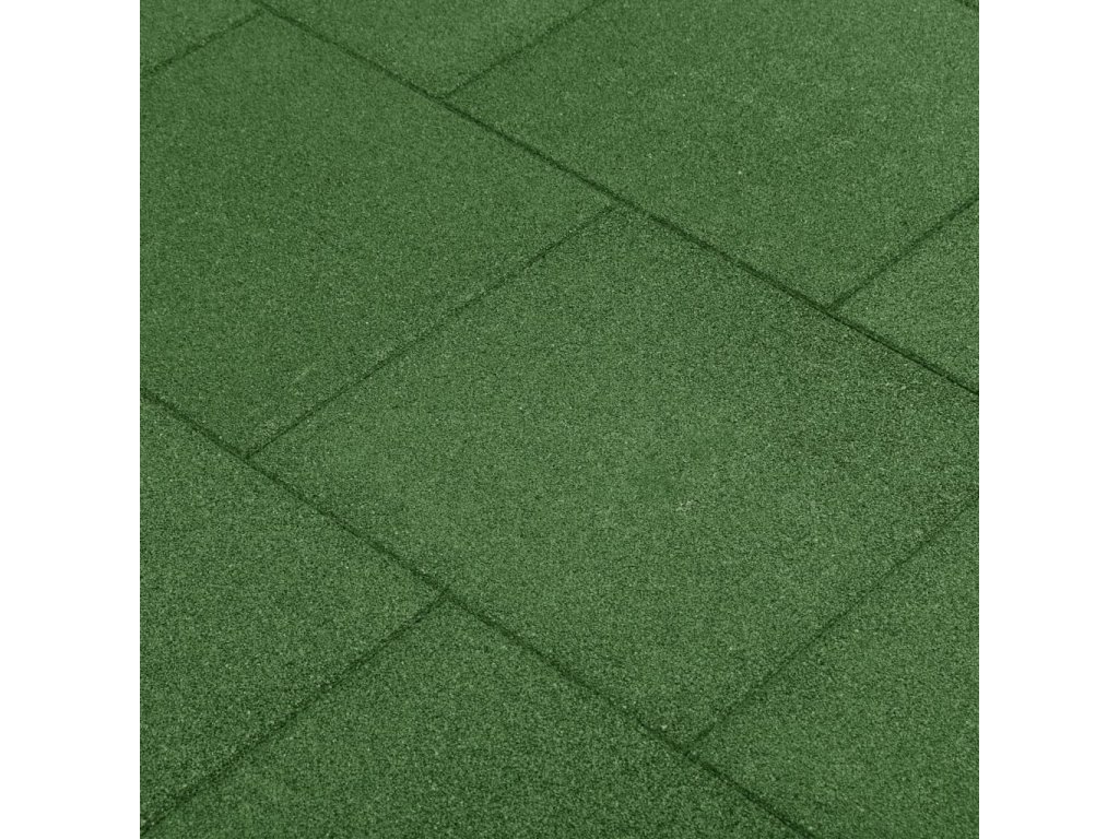 vidaXL Protipádové dlaždice 24 ks pryžové 50 x 50 x 3 cm zelené