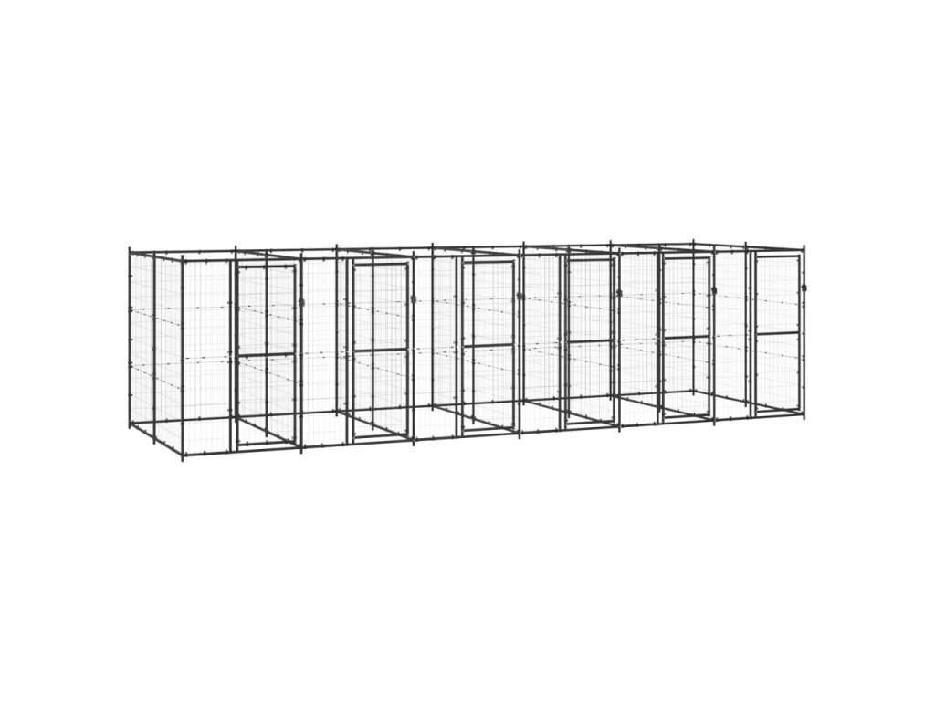 vidaXL Venkovní psí kotec ocel 14,52 m²