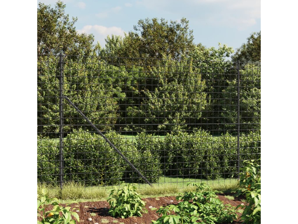 vidaXL Drátěný plot s přírubami antracitový 2 x 25 m